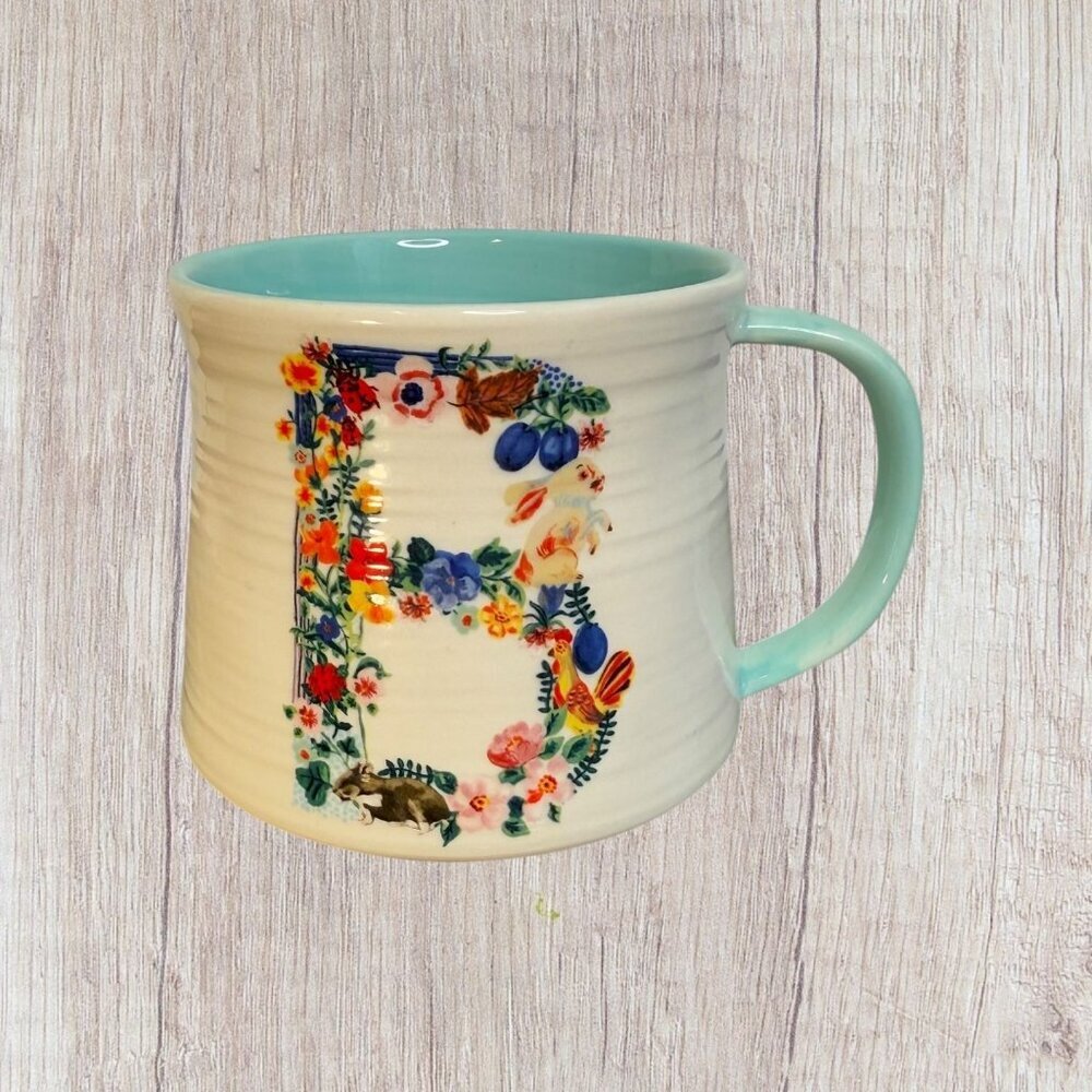 Anthropologie Nathalie Lete Bouquet B Monogram‎ Mug